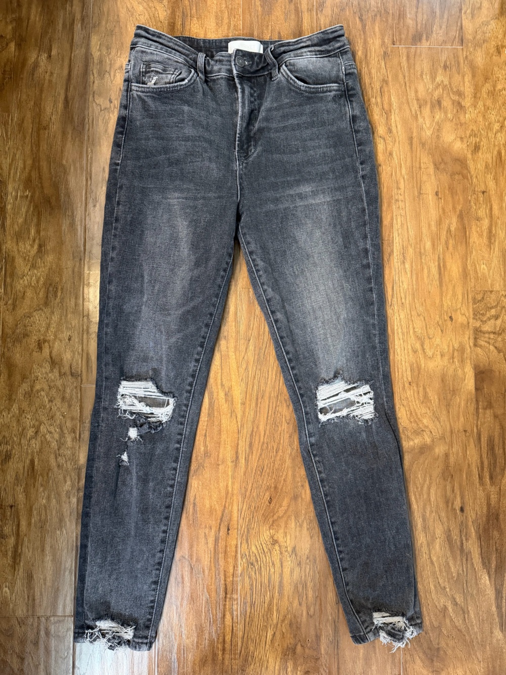 Women’s Vervet by Flying Monkey distressed black wash skinny/slim jeans, size 29